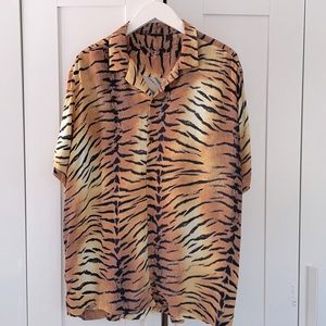 ASOS short sleeve shirt in Tiger print